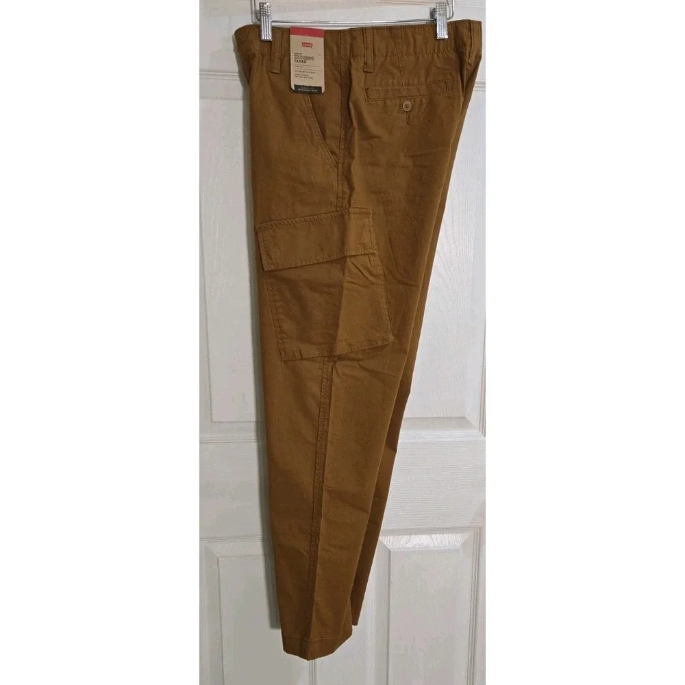 Levi's XX Cargo Taper Pants Mens 33x30 Stretch Sits Below Waist Ginger Brown NEW